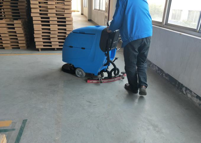 Blue Color Battery Floor Scrubber / Full Automatic Floor Cleaning Equipment 0